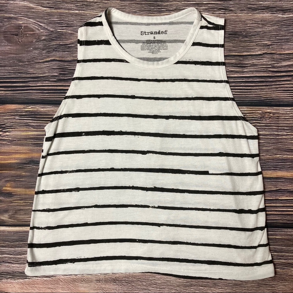 Stranded Black/White Striped Tank Top Cute Casual